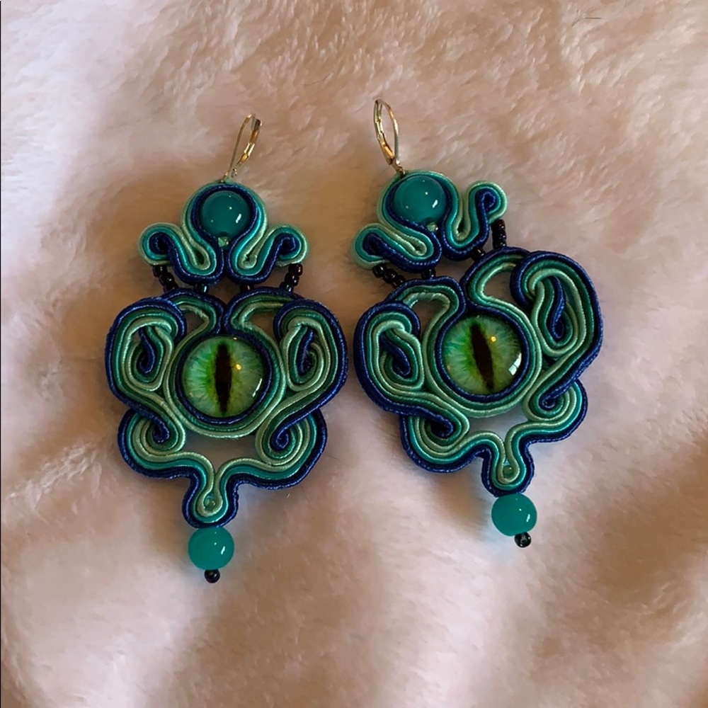 Handmade cat eye earrings
